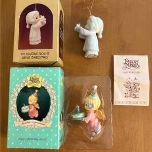 2 1987 & 1995 Enesco Precious Moments Ornaments with Boxes